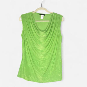 Lime Green Jennie & Marlis Cowl Neck Sleveless Top